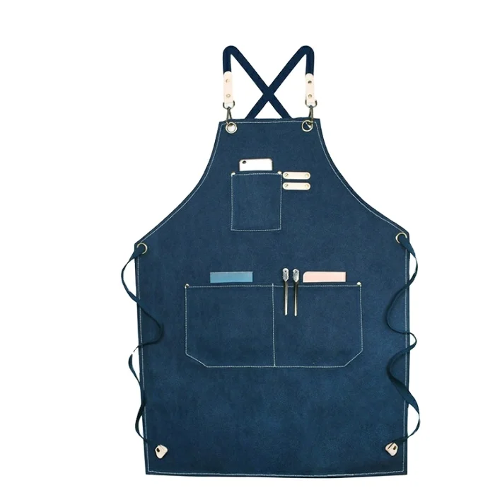 Grembiuli da cucina in tela grembiule da Barista donna uomo Chef
