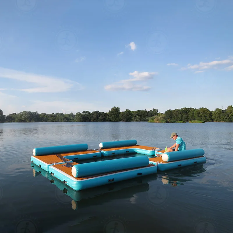 large summer fun inflatable fishing platform