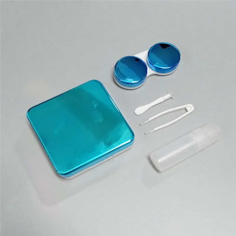 K1060 Cute Glossy Contact Lens Case Travel Glasses Lenses Box Unisex Eyes Care Kit Holder