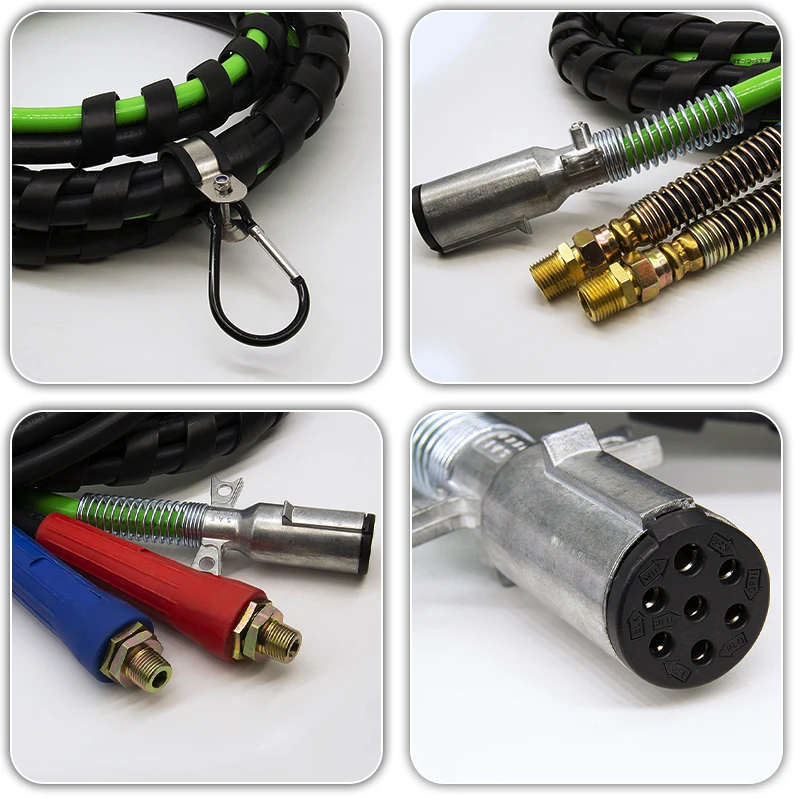 12ft 3 in 1 air Line Hose Kit for Semi Truck Abs Power Semi Trailer Cable North American Truck air Lines