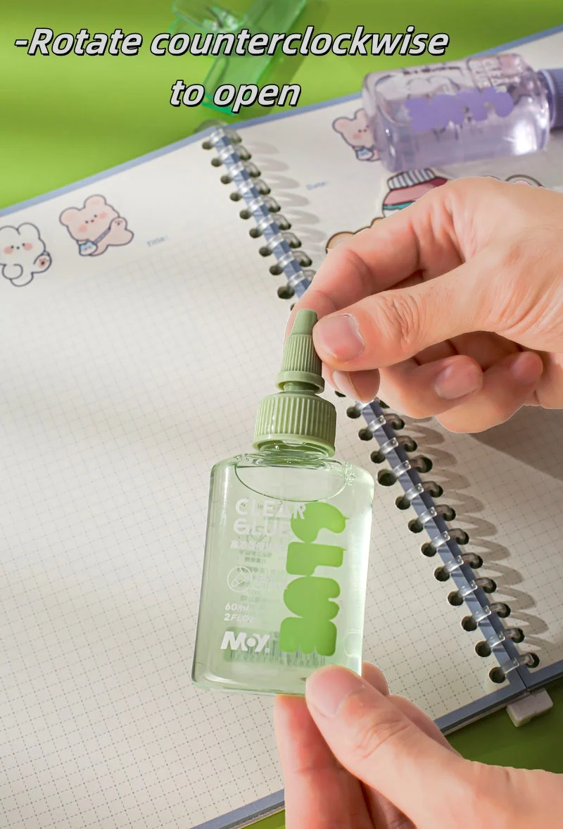 High Concentration Transparent Liquid Glue  for Office Use Children Students Handmade DIY Slime Paper Clear Glue Rotate Opening