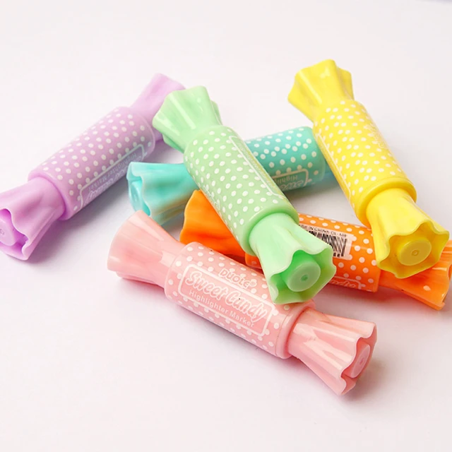 Thirty Percent Discount Cartoons Multi Color Candy Plastic Multicolor Fancy Pastel Kawaii Marker Highlighter Pen
