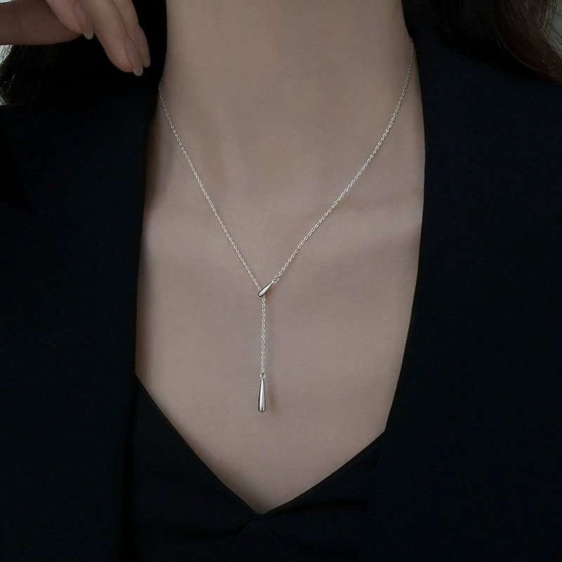 925 Silver Water Drop Luxury Necklace