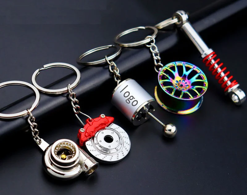 Creative Polished Silver Engine Piston Keychain Key Chain Ring Keyring ...