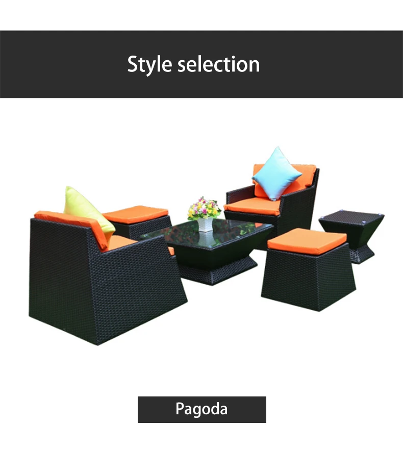 Custom Outdoor Furniture That Saves Space Garden Cane Tea Table With Rattan Chairs Sets For