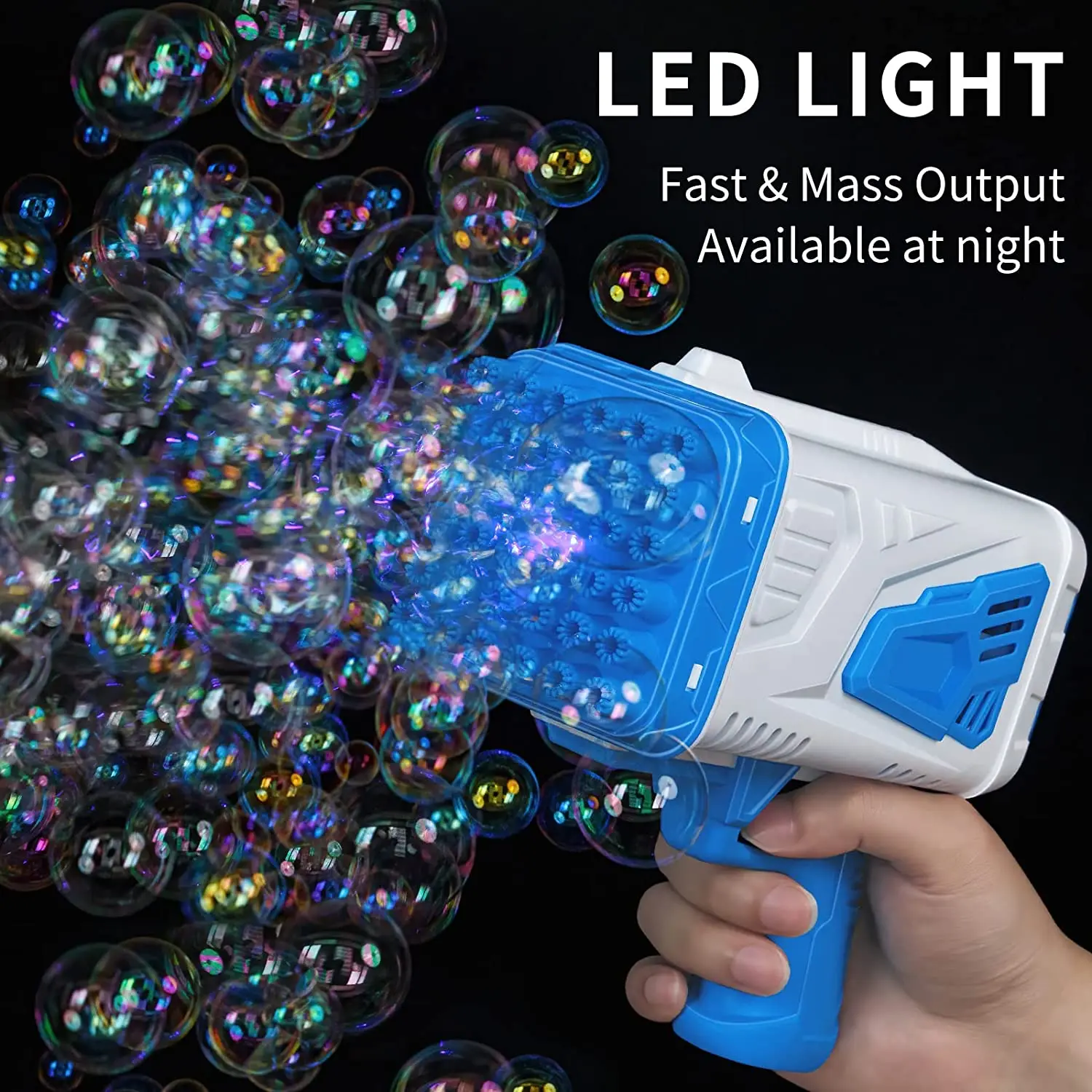 Ept Electrical 36 Holes Bubble Machine Electric Rocket Bazooka Boom Bubble Maker Bubble Gun Toy