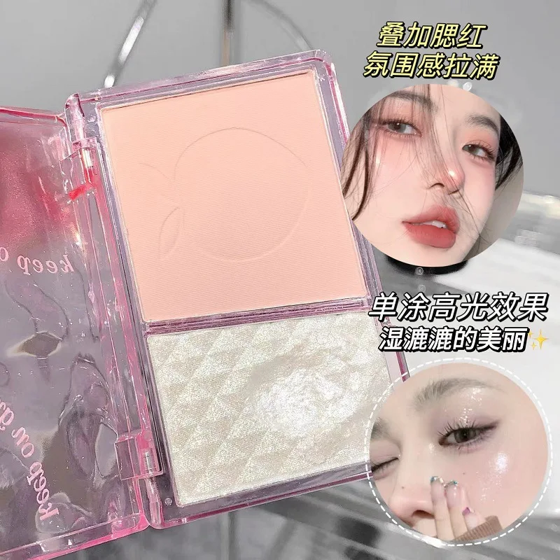 Customizable Logo LEEINTO Highlighter Palette Sweet Matte Shimmer Blush Palette for Girls