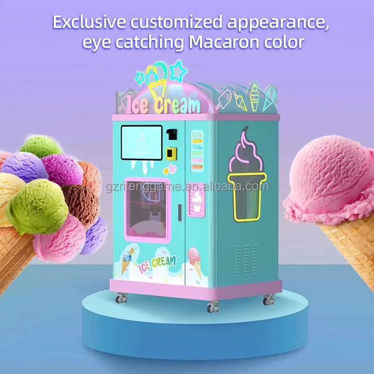 Riteng 27 Inch Screen Smart Vending Ice Cream Machine Fully Automatic