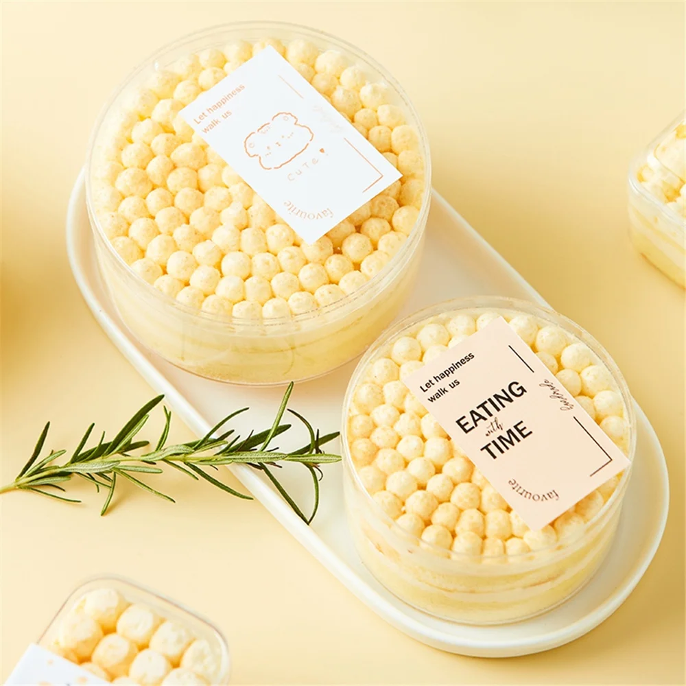 Pet Salad Packaging Small Clear Round Plastic Boxes with Lids