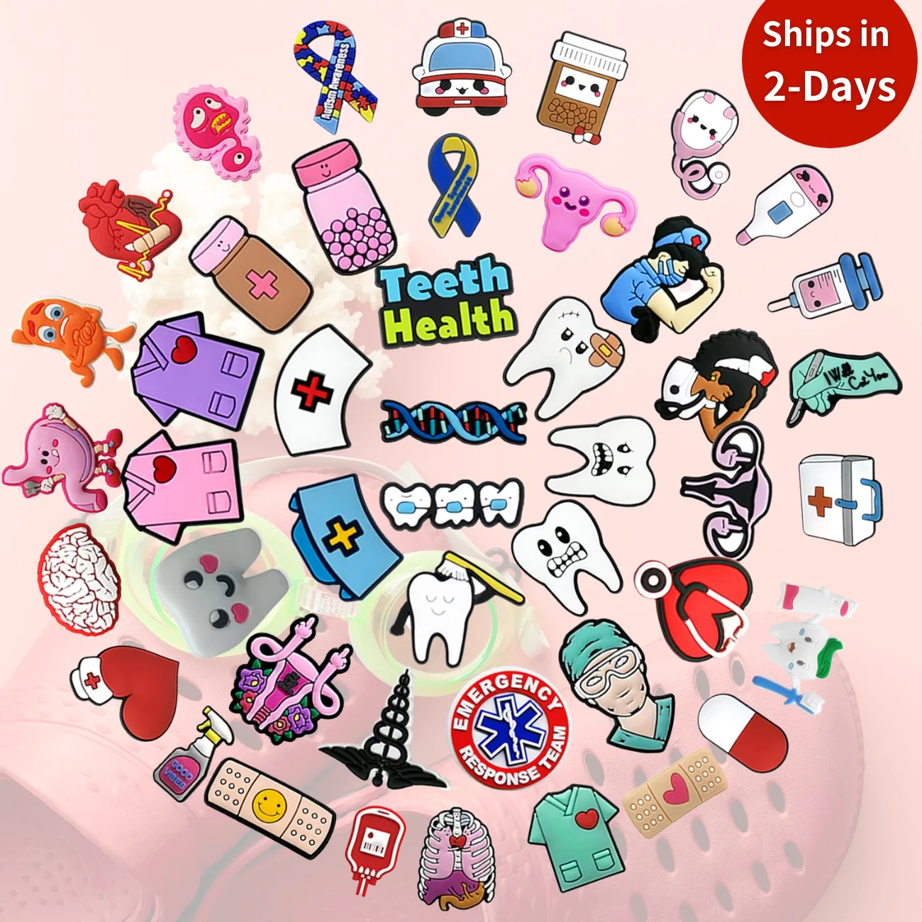 HYBkuaji 2023 оптом каваи оптовая продажа на заказ шармы для DIY Мультяшные медицинские из ПВХ с плоской задней частью обуви