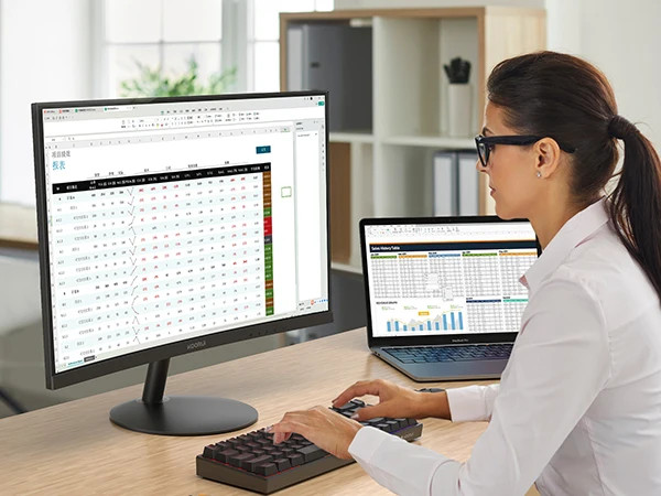 KOORUI 27N5CA 27Inch Curved Black Computer Monitor FHD 1080P 75Hz