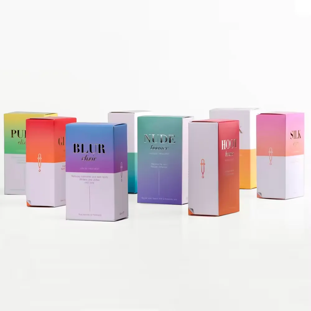 Custom Logo Two Tuck End Box Foundation Cosmetic Lipstick Lipgloss Skin Care Cream Ivory Board Paper Packaging Box for Skincare