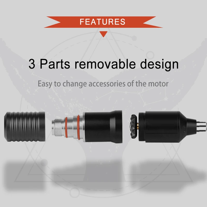 Новинка 2019, автоматические золотые тату-машинки, регулируемая тату-ручка, бесшумный двигатель, профессиональный вращающийся тату-пистолет