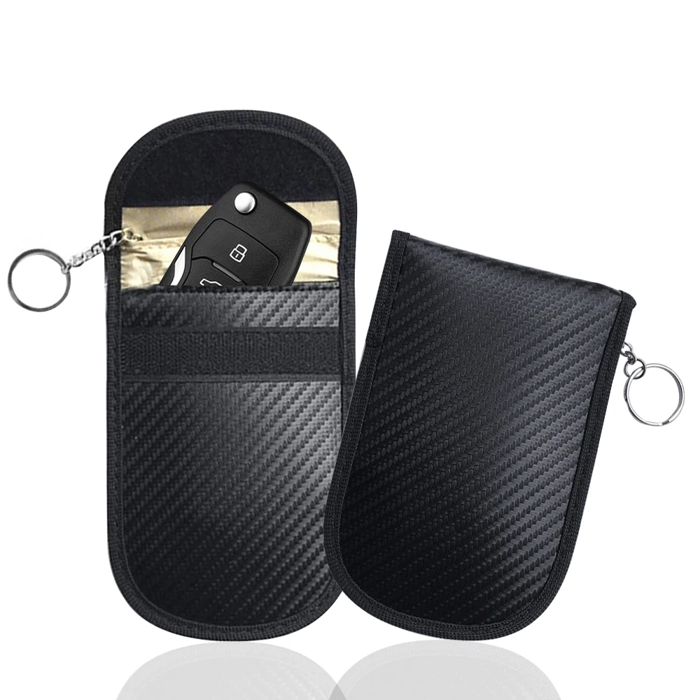 Carbon Fiber Anti-theft Car Rfid Signal Block Pouch Faraday Bag For Key ...