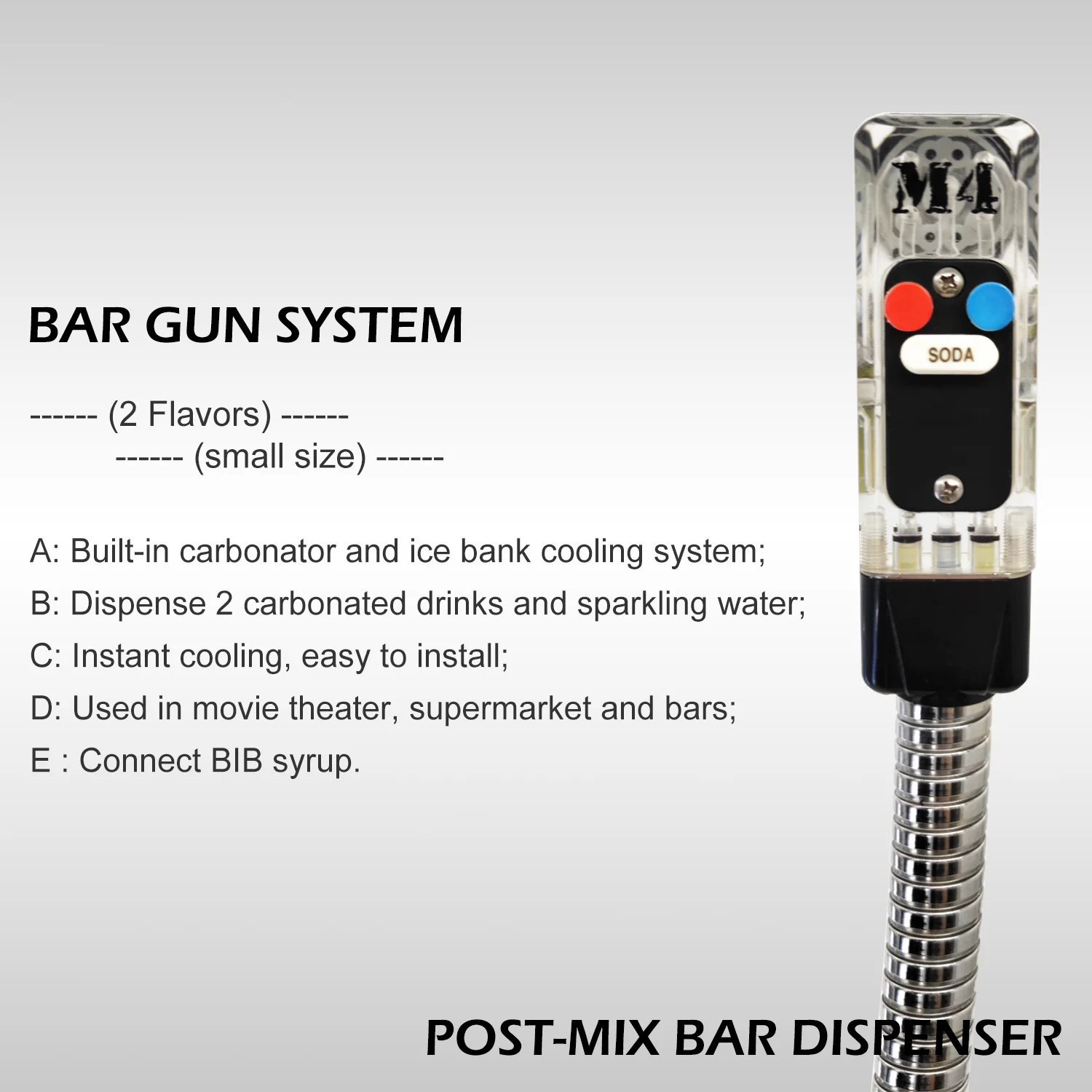 Soda Fountain Gun Wunder Bar Gun System With Chiller To Dispense Post