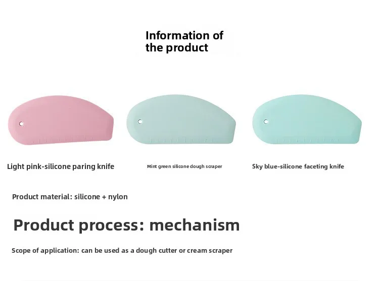 Food Grade Silicone Cutting Blade with Graduated Flour Scraper Kitchen Tool for Cake Cream Kneading Baking Baking & Pastry Tool details