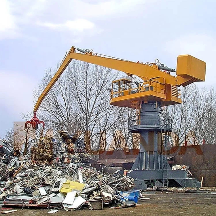 Fixed Stationary Bulk Material Handling Excavator Grapple Grabber Crane Metal Scrap Recycling Balance Equilibrium Crane