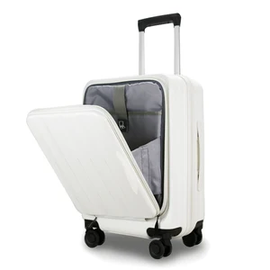 Multifunctional Trolley Luggage Set New Front Opening Durable PC Case with TSA Lock for Travel and Boarding