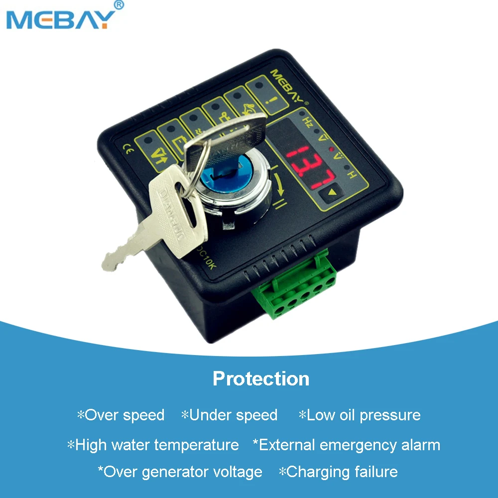 Mebay Engine Generator Controller Panel  Key Start DC10K Generator Spare Parts
