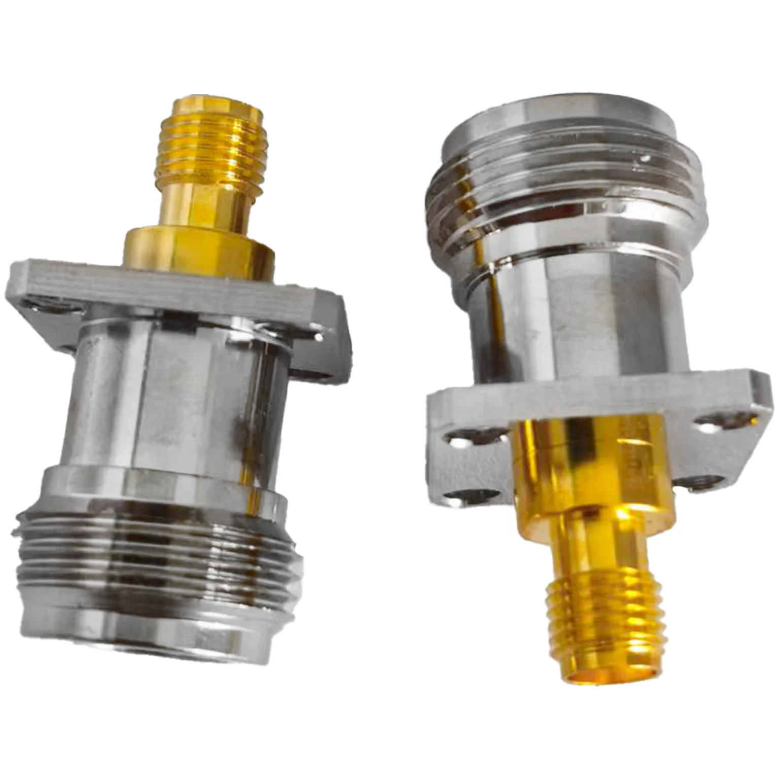 Factory Supply N/SMA-KKF Adapter Connector Brass N Female to SMA Female Flange Coaxial Connector