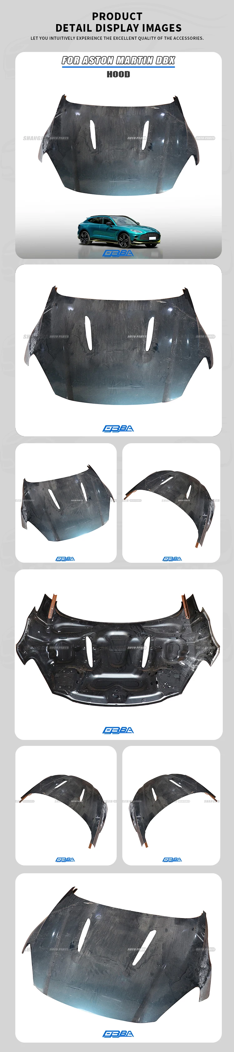 Great Quality Car Exterior Accessories Aluminum Alloy Engine Hood Cover For Aston Martin DBX 21-25 MY83-16612-BC Engine Bonnet manufacture