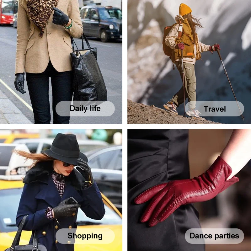 Изготовленные на заказ Высококачественные мягкие черные кожаные перчатки из овчины