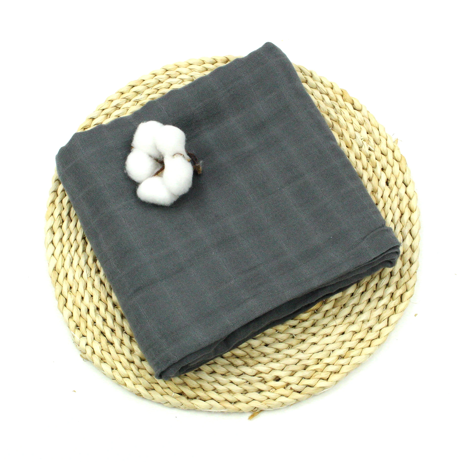 In Stock Gots Certified Bamboo Organic Cotton 60*60 Cm Bamboo Muslin