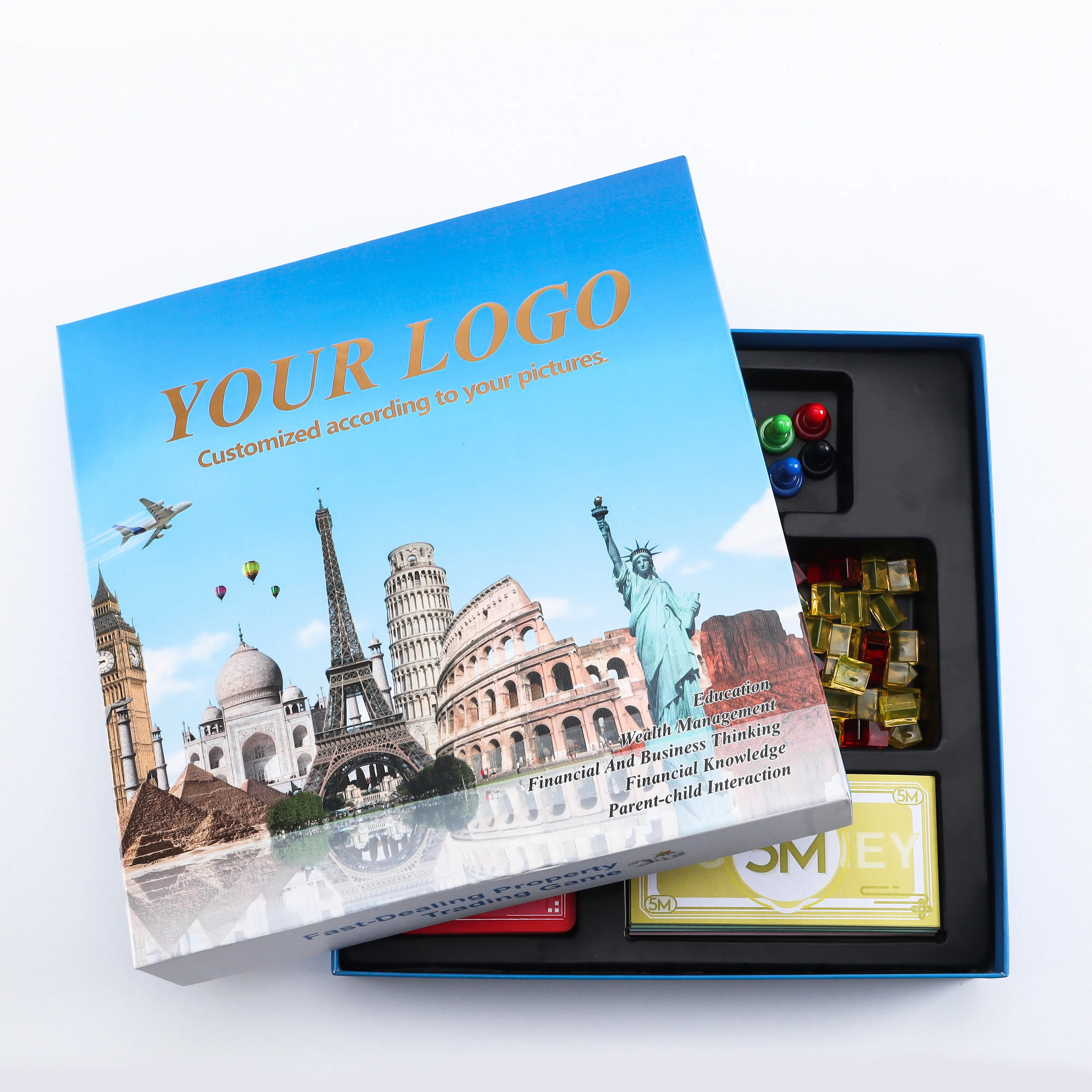 Factory Price Desktop Game Custom Logo Board Game World Journey Flying Chess Adult Version Puzzle Toy Board Game details