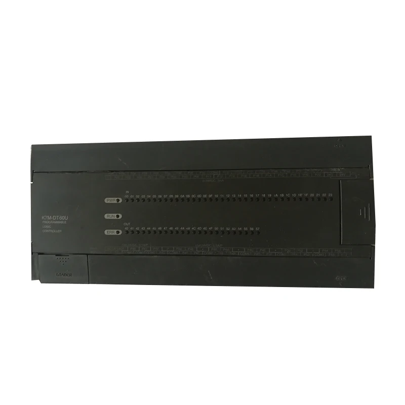 New Original K7M-DT60U Master-K series PLC main unit with 60 I/O points transistor output. It supports logic control, timing, counting and high-speed pulse motion control, allows module expansion and multi-device communication