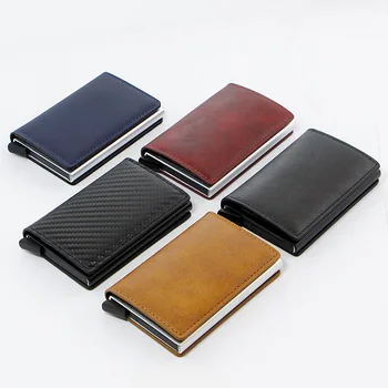 Rfid Blocking Function Pu Leather Automatic Pop Up Credit Card Holder ...