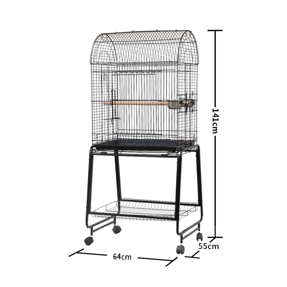 dimension of steel wire bird cage in black & white