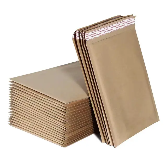 Eco-friendly Brown Kraft Paper Bubble Mailing Pouch Courier Parcel Postage Envelopes with Logo Padded Mailer Food Food Industry