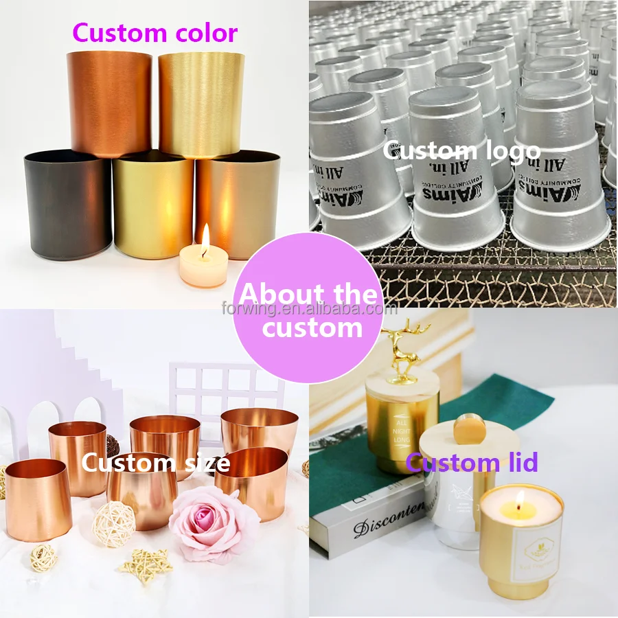 New design Aluminum Candle Jar Egg Shape Custom color home decor Metal Candle holder jars for candle making manufacture