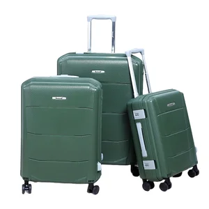 3 Piece PP Luggage Sets with Rolling Wheels Custom Travel Trolley Bag Hardshell Hand Carry on Suitcase Wholesale