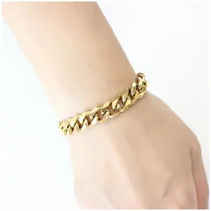 Chain Bracelets Unique Thick Flat Cuban Fashion Accessories Classic Minimalism Trend Summer Wedding Chain & Link Bracelets