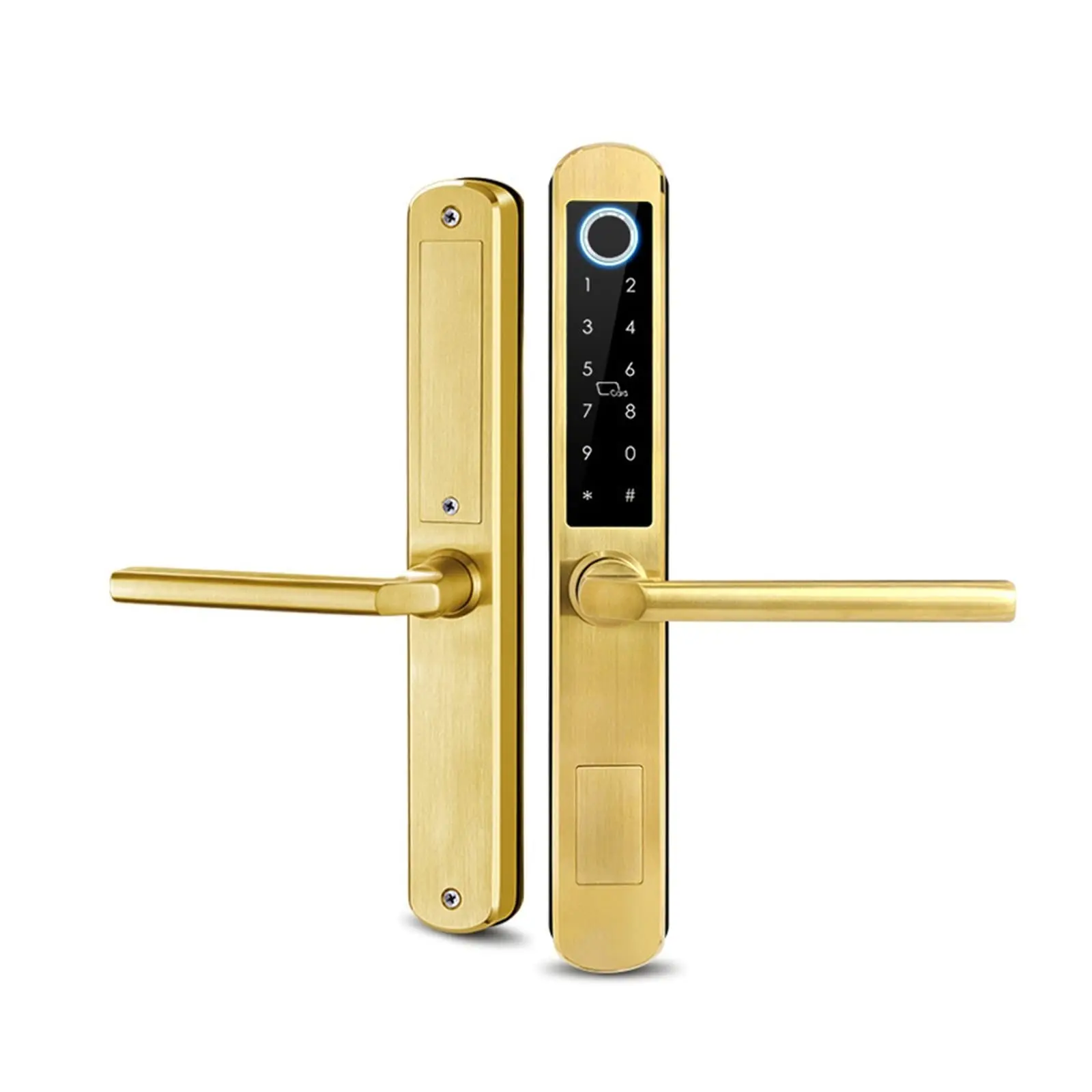 IP66 Aluminum Patio Sliding Glass Door Smart Lock Tt Lock App Handle Keypad Fingerprint RFID Electronic Digital Lock