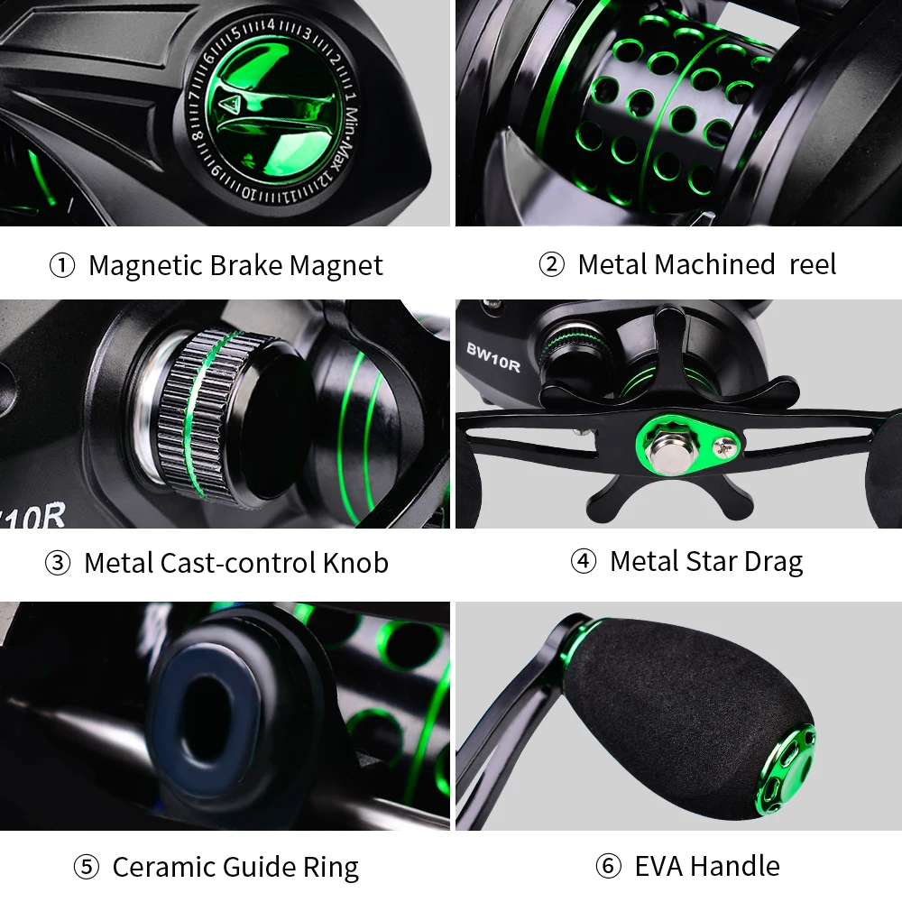 JY Fishing Baitcasting Reel 10kg Max Drag Power 7.2:1 Bait Drag Casting Wheel Saltwater Fishing Reel