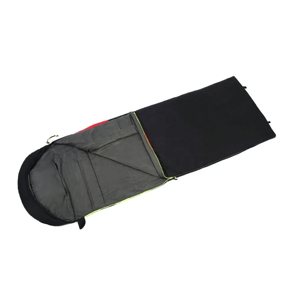 Portable camping outdoor envelope sleeping bag with pillow