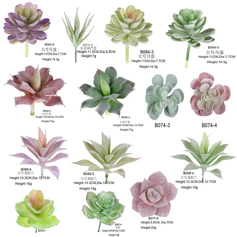 Artificial Flocked Succulents Mini Fake Succulent Plants Faux Premium Decor for DIY Crafting Home Floral Wall Garden Arrangement