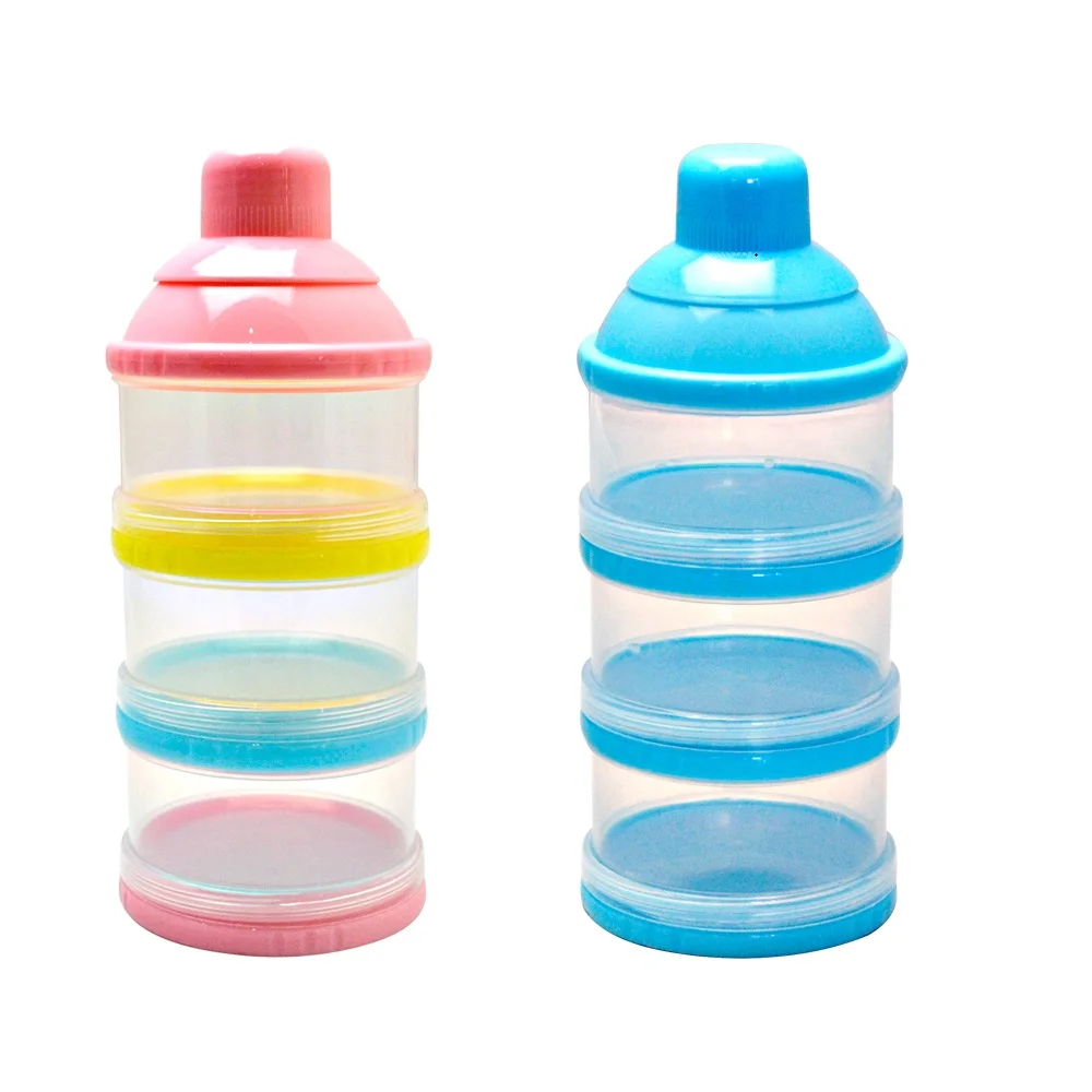 Baby Products of All Types 3 Layers Plastic Stackable Baby Milk Powder Storage Container
