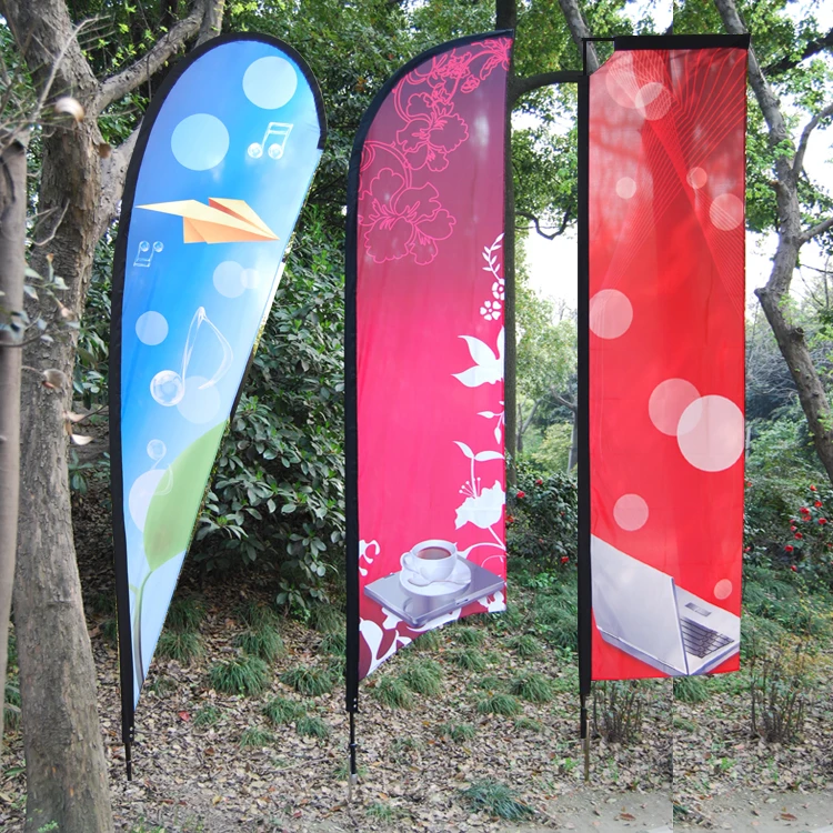 Advertising Bali Bow Sail Custom Printing Dye Sublimation Flying Banners Swooper Teardrop Feather Flag Banners Beach Flags