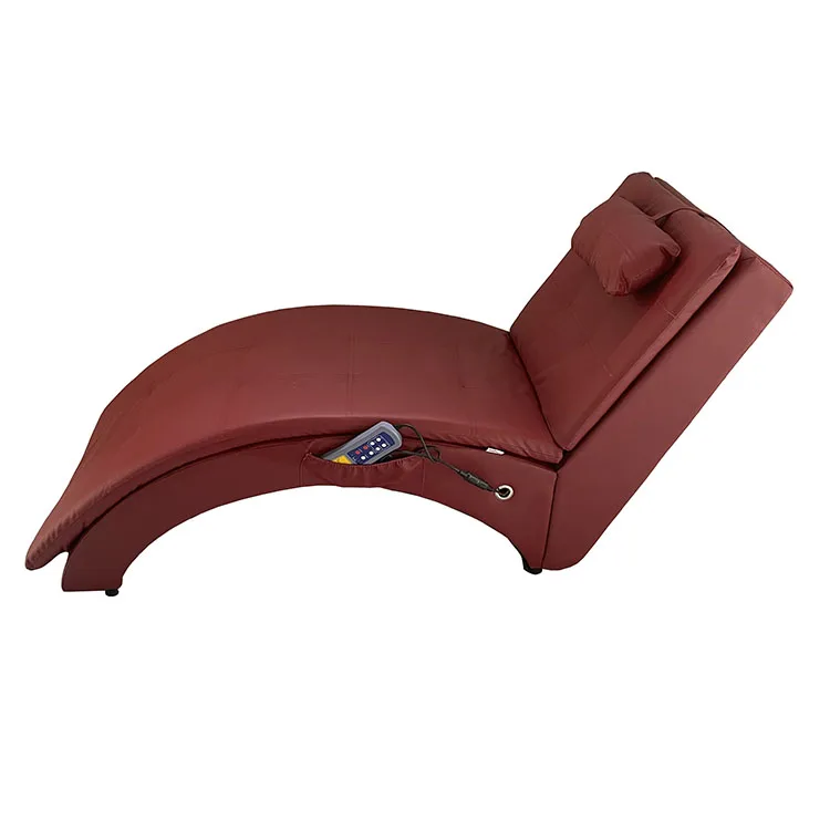 red faux leather chaise lounge