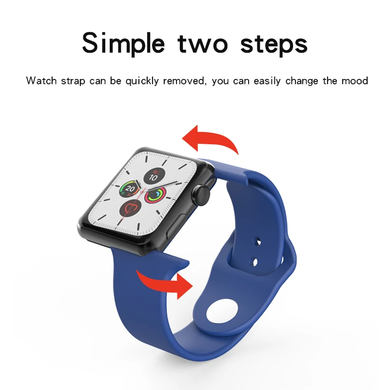 Correa De Silicona De Color Puro Para Apple Watch,Series 3/5/6,38,40,42 Y  44mm,Para Iphone Watch - Buy Color Puro Correa De Silicona Para Apple Watch  Bandas Serie 3/5/6 38 40 42 44mm Banda
