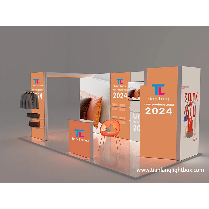 Portable Modular Fast Set Up Trade Show Display Wall Promotion Wholesale Exhibition Booth Design Any Size Light Box