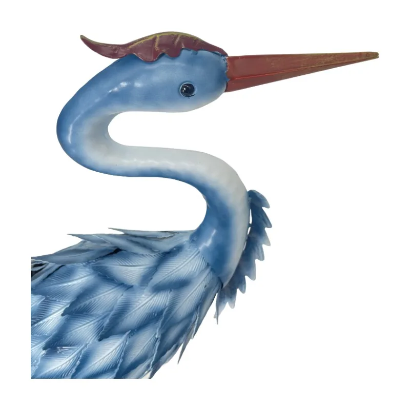 High Quality New Arrival Set of 2 Blue Free Standing Metal Patina Heron Decoy Outdoor Statue Garden Crane