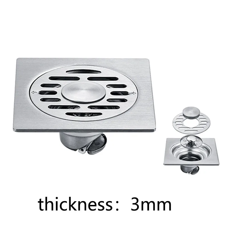 Smell Proof Shower Floor Siphon Drain Cover Sink Strainer Bathroom Plug
