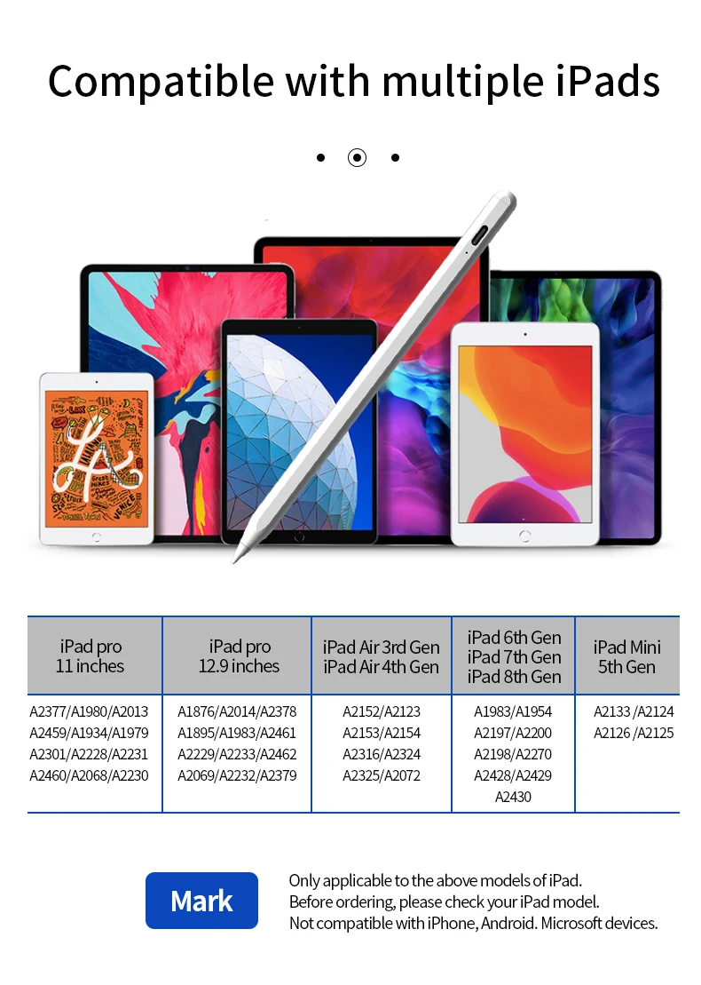 2022 Universal High Sensitive Touch Screen Active Touch Tablet Stylus Pen for iPhone iPad Android