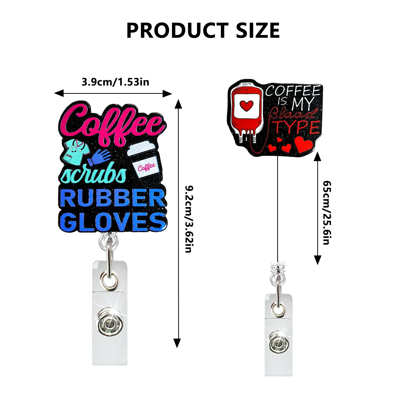 Badge Holder Retractable ID With Alligator Clip - Decorative Nurse Badge Reel 487076