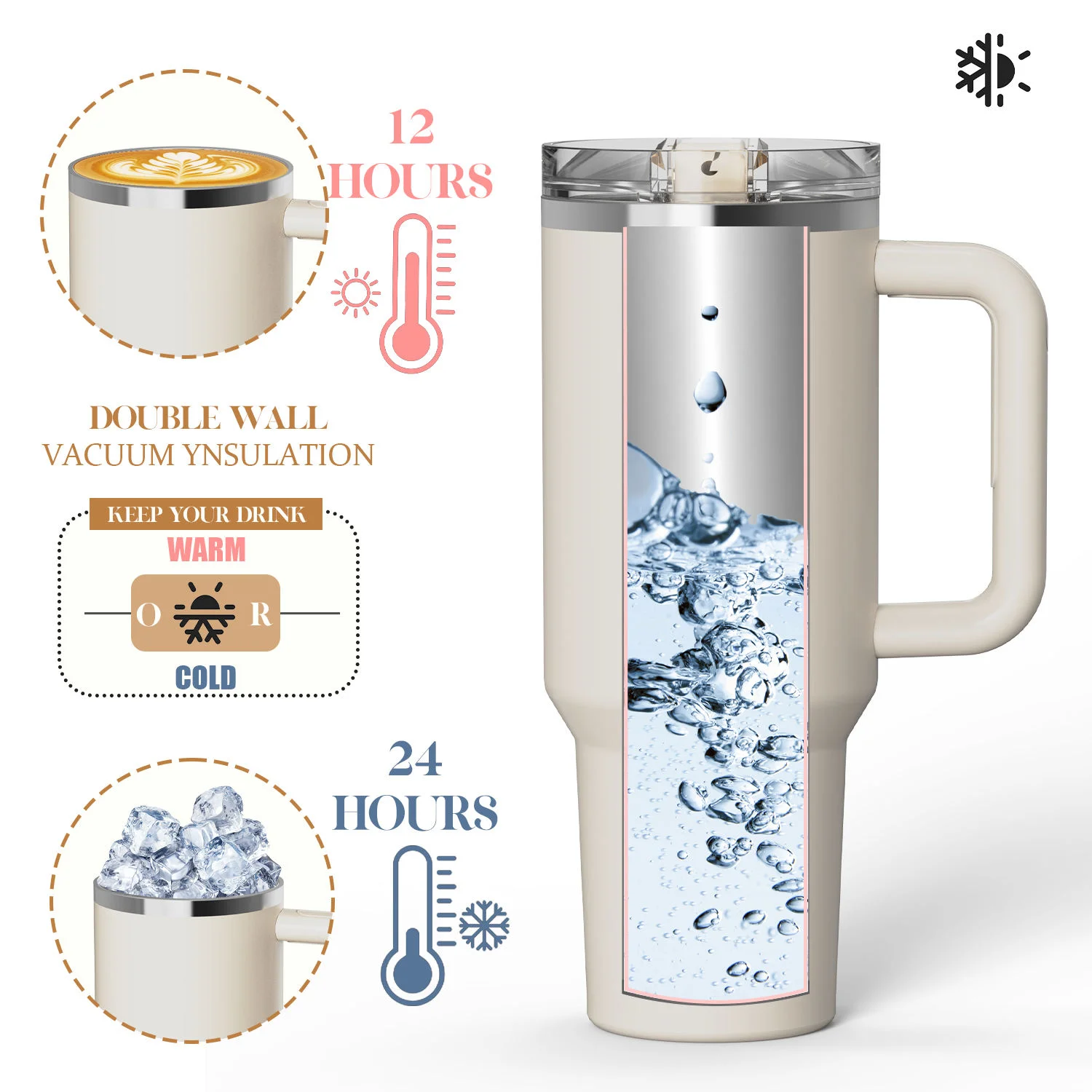 Custom Logo 1:1 40oz H2.0 Tumbler Insulated Stainless Steel Vacuum Travel Coffee Mug with Straw for Valentine's Day & Camping supplier