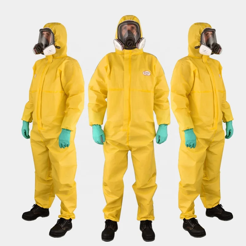 Type 3B/Type 4B Konzer Brand Yellow HDPE Disposable  Protective Hazmat-suit Nonwoven Chemical Coverall pink Mechanic Coveralls